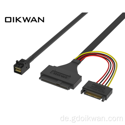 HD Mini SAS SFF8643 bis SFF-8639+15p SAS Kabel HD Mini SAS an U.2-Kabel